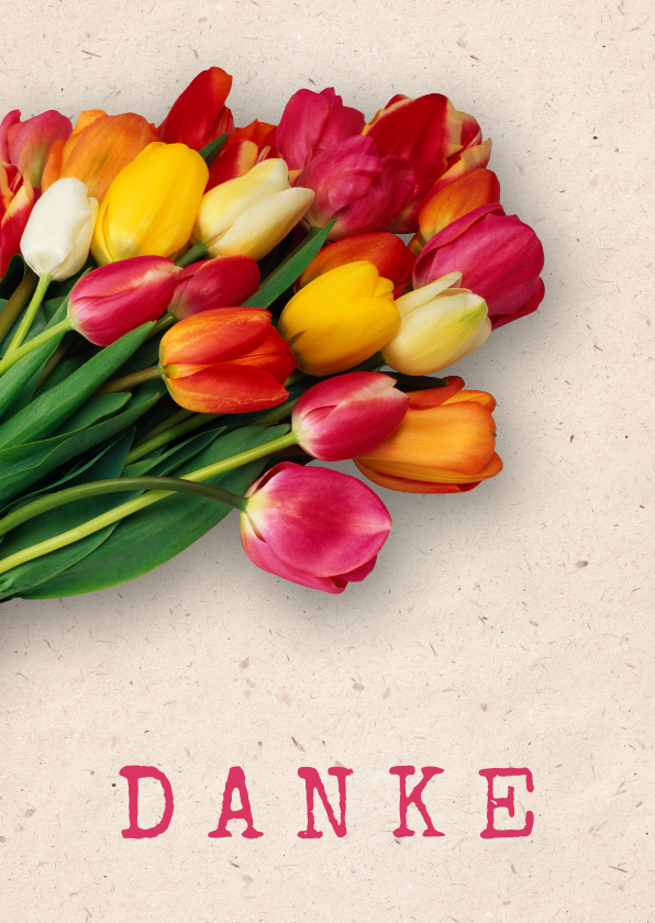 Dankeskarten - Grußkarte Danke mit Tulpen