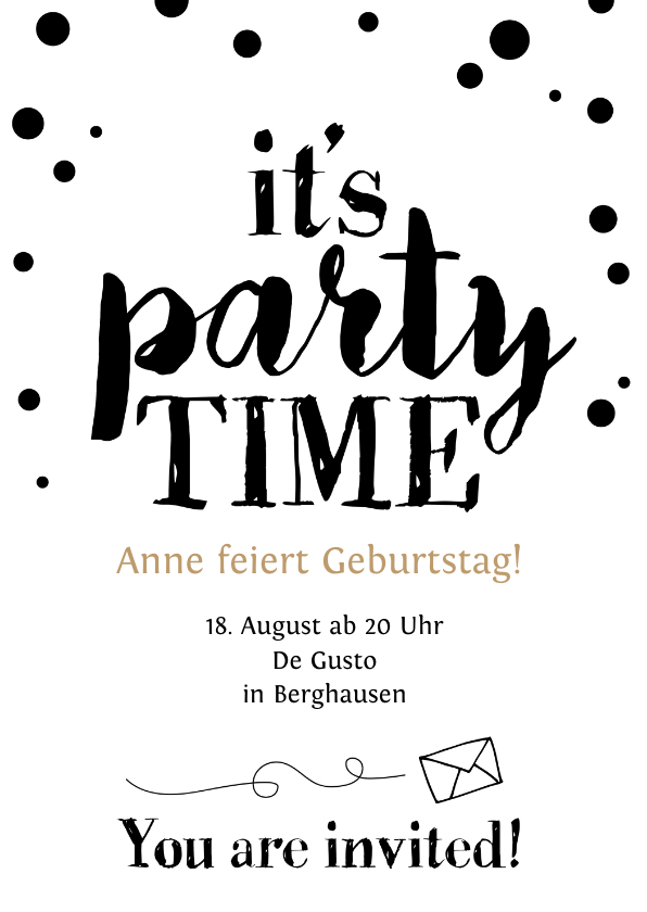 Einladung Geburtstag - Einladung zum Geburtstag It's Party Time