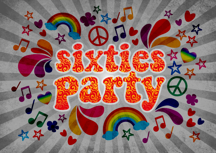 Einladung Geburtstag - Einladung zum Geburtstag "Sixties Party"