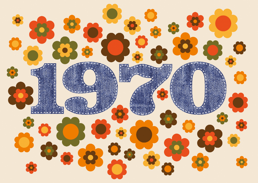 Einladung Geburtstag - Einladungskarte Geburtstag Seventies 1970