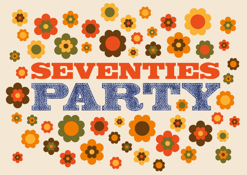 Einladung Geburtstag - Einladungskarte Seventies Party
