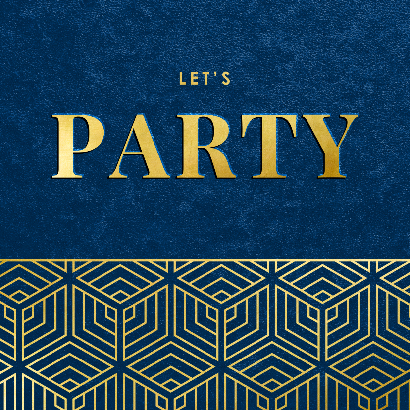 Einladung Geburtstag - Geburtstagseinladung grafisch 'Let's party'