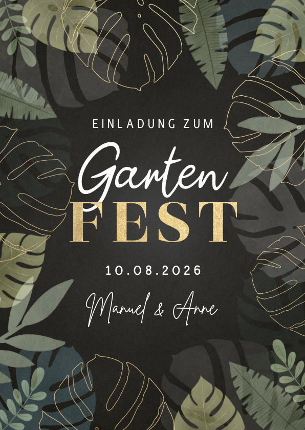 Einladungskarten - Einladung zum Gartenfest Blätter