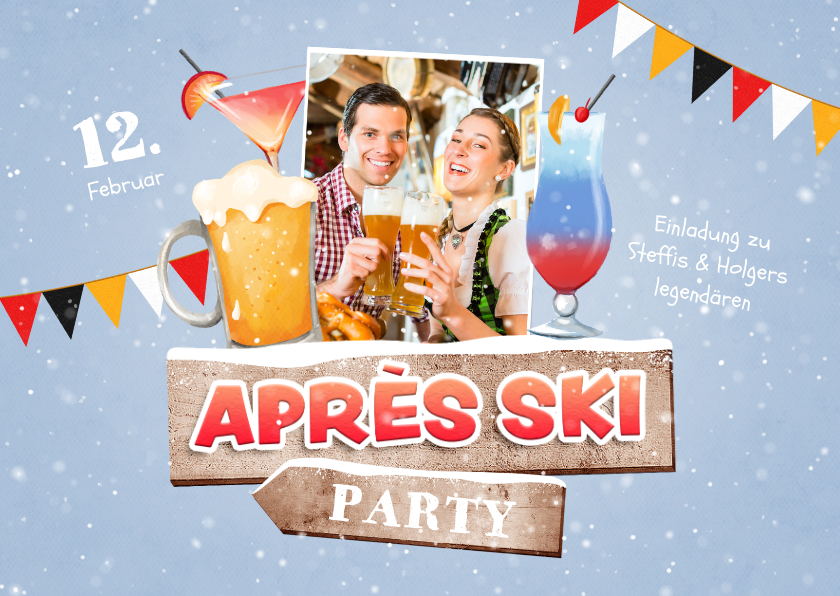 Einladungskarten - Einladungskarte Après-Ski-Party mit Foto