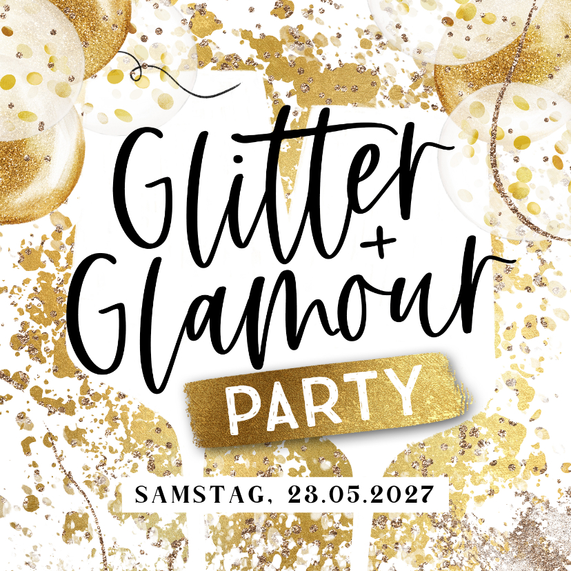 Einladungskarten - Einladungskarte Glitter- & Glamourparty