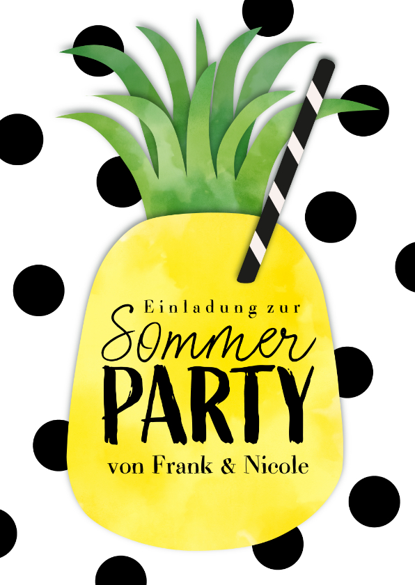 Einladungskarten - Einladungskarte zur Sommerparty Ananas