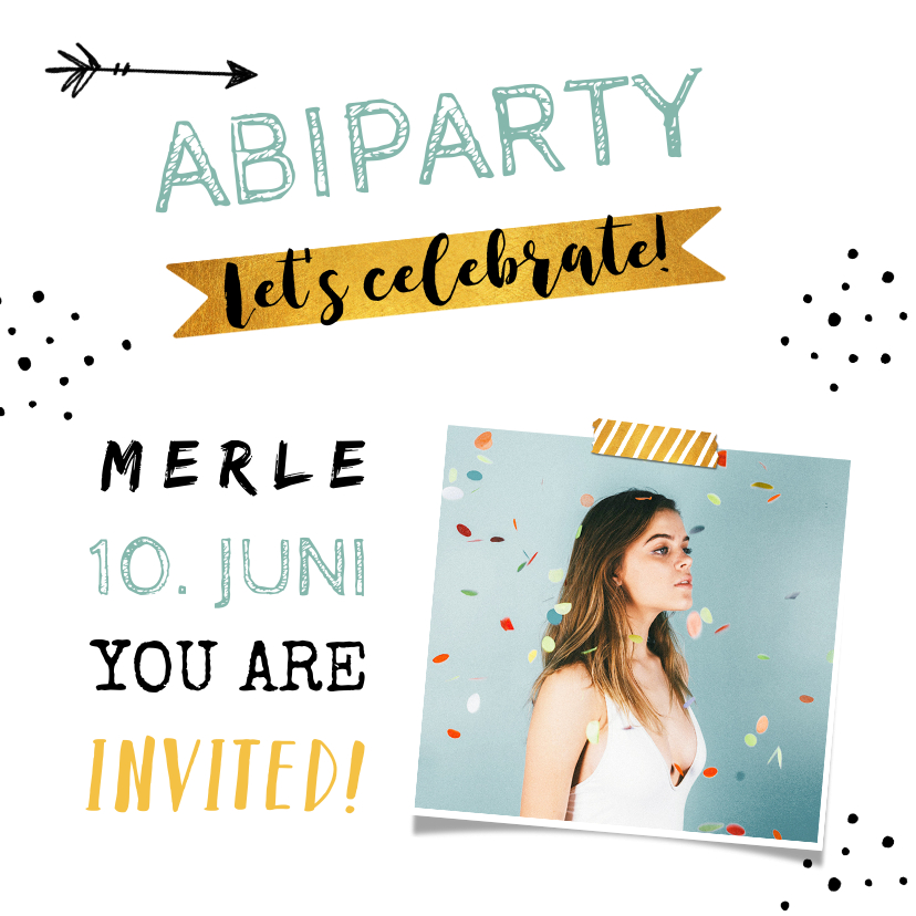 Einladungskarten - Fotoeinladung zur Party Abiparty