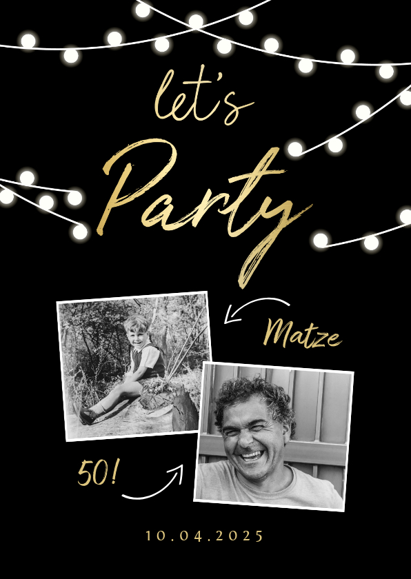 Einladungskarten - Partyeinladung Let's Party mit Fotos