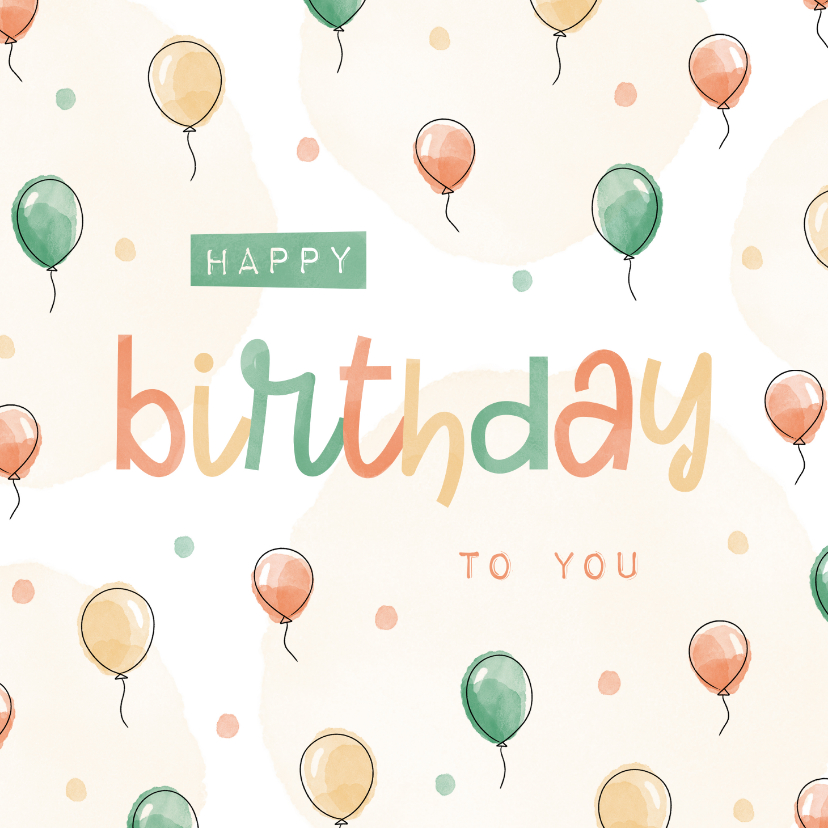Geburtstagskarten - Bunte Geburtstagskarte Luftballons