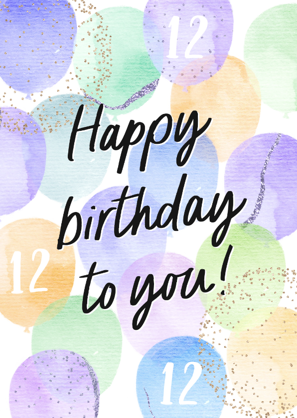 Geburtstagskarten - Geburtstags-Glückwunschkarte lila Ballons