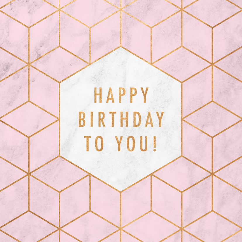 Geburtstagskarten - Geburtstagskarte geometrisch rosa