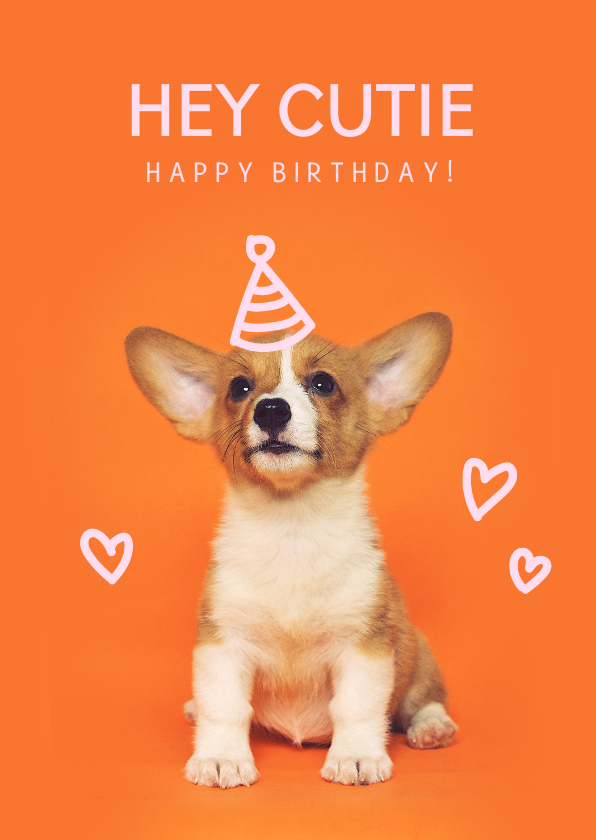 Geburtstagskarten - Geburtstagskarte Hund mit Partyhut