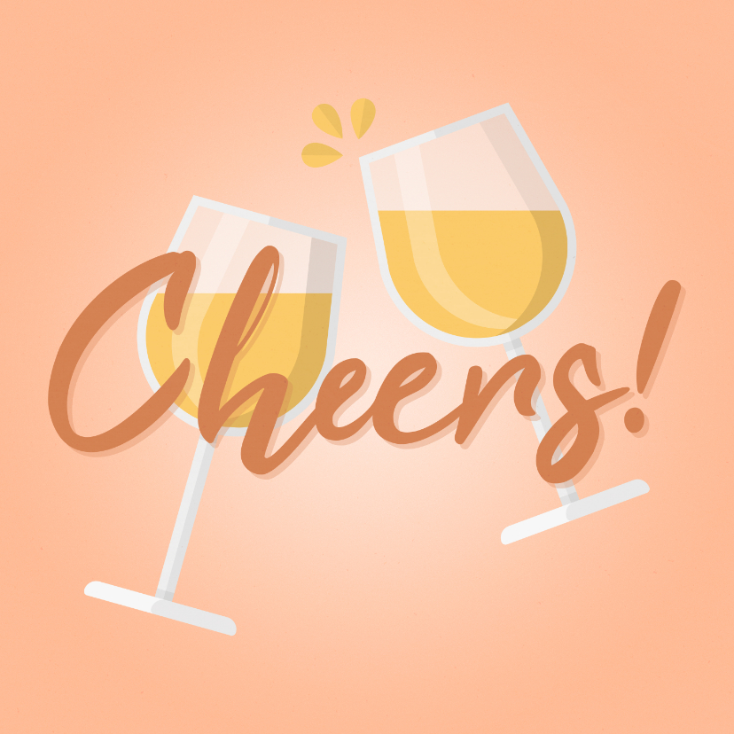 Geburtstagskarten - Glückwunschkarte 'Cheers' mit Weingläsern