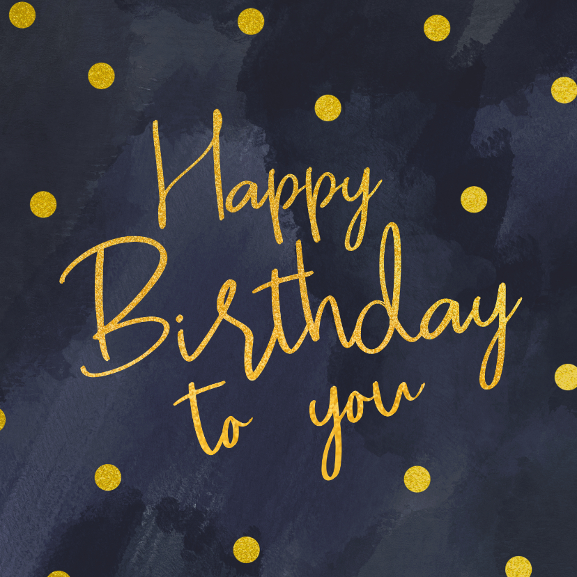Geburtstagskarten - Glückwunschkarte Geburtstag nachtblau 'Happy Birthday'