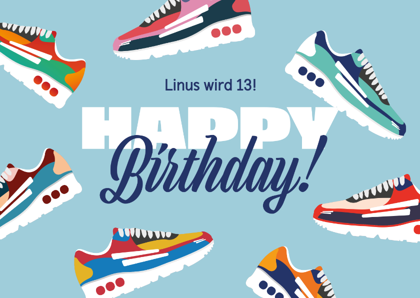 Geburtstagskarten - Happy Birthday Karte Sneakers
