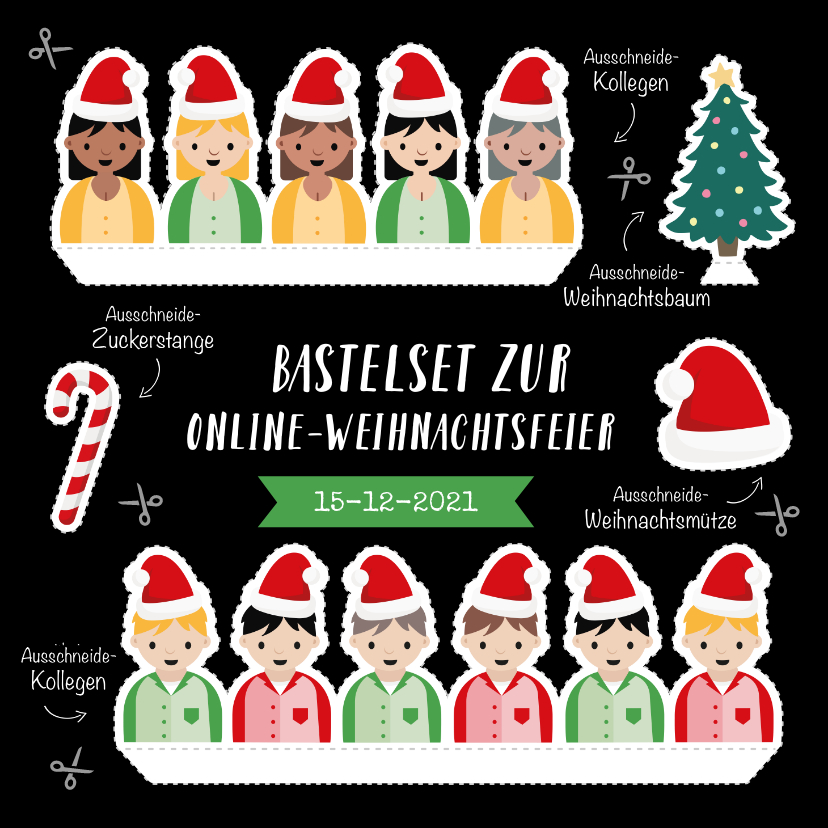 Geschäftliche Weihnachtskarten - Einladung als Bastelset zur Online-Weihnachtsfeier