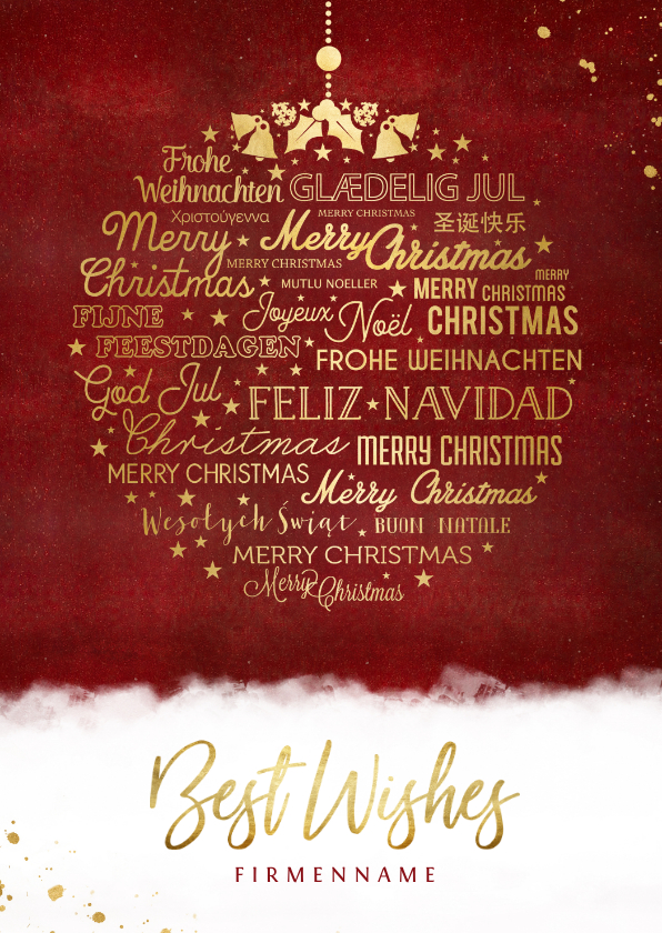 Geschäftliche Weihnachtskarten - Firmen-Weihnachtskarte Christbaumkugel Weihnachtswünsche