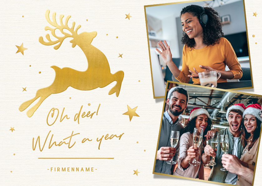 Geschäftliche Weihnachtskarten - Firmen-Weihnachtskarte 'Oh deer, what a year'