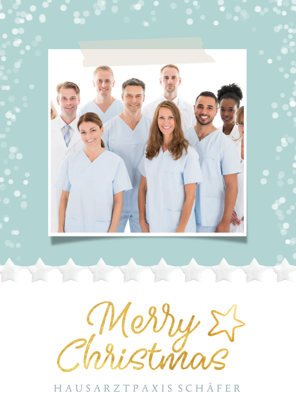 Geschäftliche Weihnachtskarten - Geschäftliche Weihnachtskarte Arztpraxis mit Foto