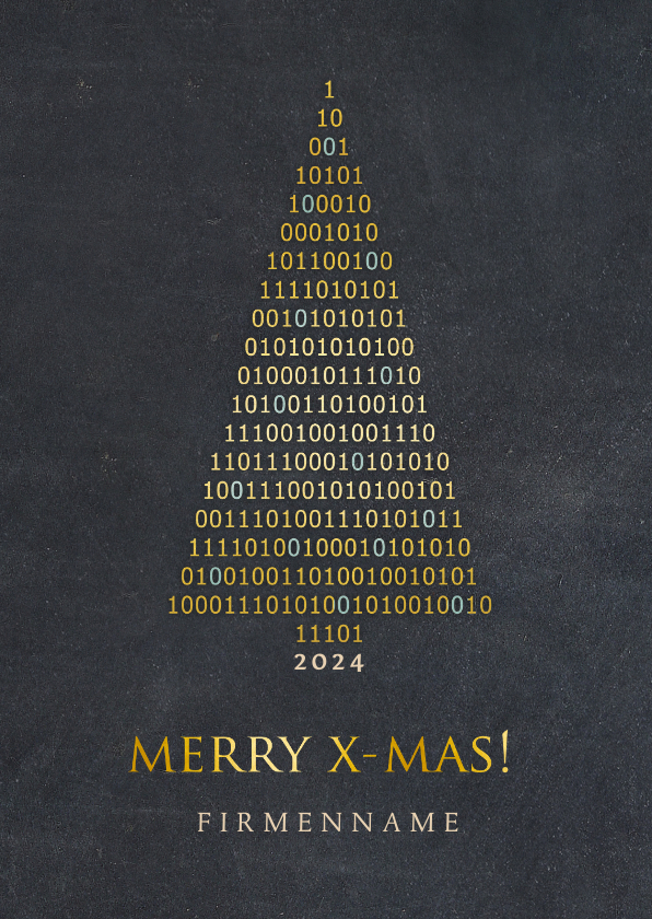 Geschäftliche Weihnachtskarten - Geschäftliche Weihnachtskarte Binärsystem IT-Branche