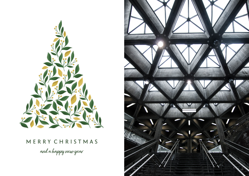 Geschäftliche Weihnachtskarten - Geschäftliche Weihnachtskarte moderner Baum und Foto