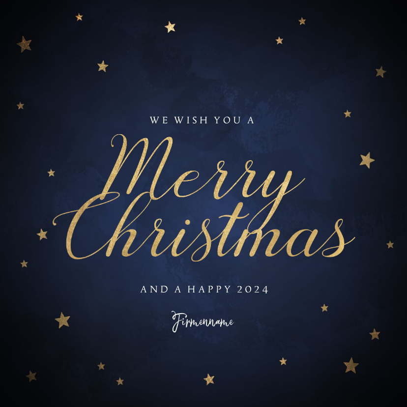 Geschäftliche Weihnachtskarten - Geschäftliche Weihnachtskarte Sterne und Merry Christmas 