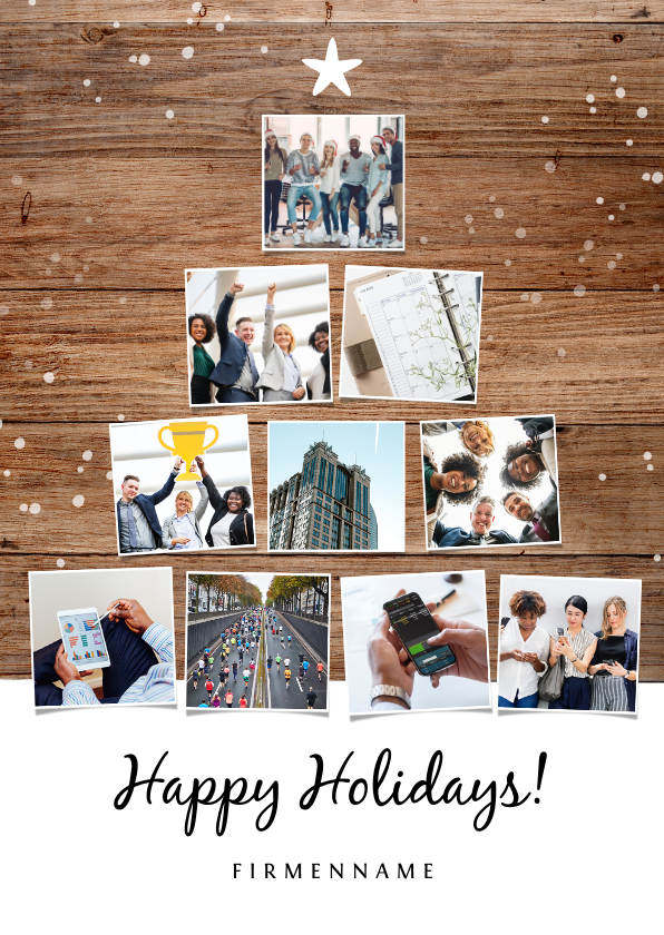 Geschäftliche Weihnachtskarten - Geschäftliche Weihnachtskarte Tannenbaum aus Fotos