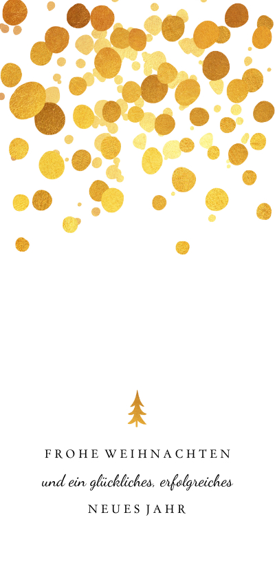 Geschäftliche Weihnachtskarten - Weihnachtskarte Firma schlicht & stilvoll Goldkonfetti