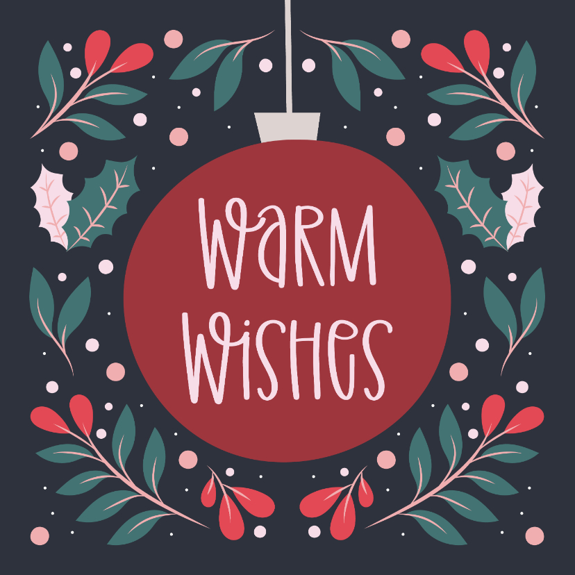 Geschäftliche Weihnachtskarten - Weihnachtskarte Firma 'Warm Wishes' 