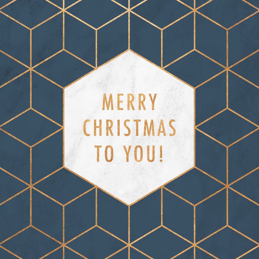 Geschäftliche Weihnachtskarten - Weihnachtskarte geschäftlich Hexagon Goldlook