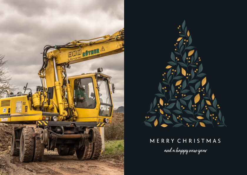 Geschäftliche Weihnachtskarten - Weihnachtskarte geschäftlich mit Foto und Weihnachtsbaum