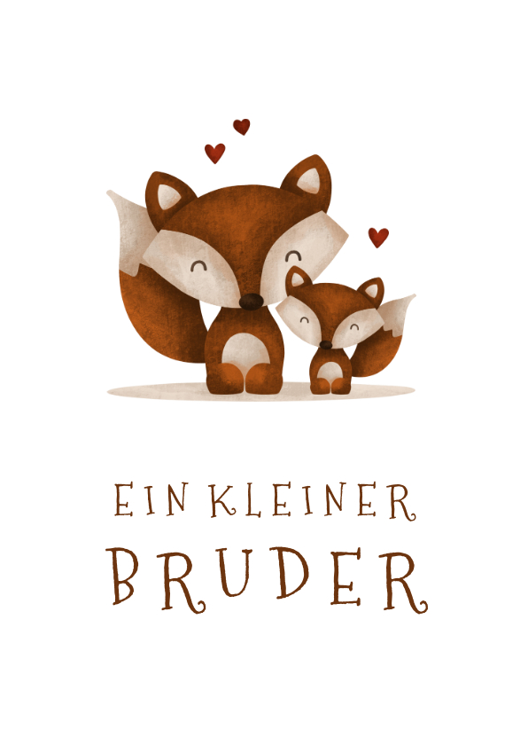 Glückwunschkarten - Fuchs-Glückwunschkarte Geburt Bruder/Schwester