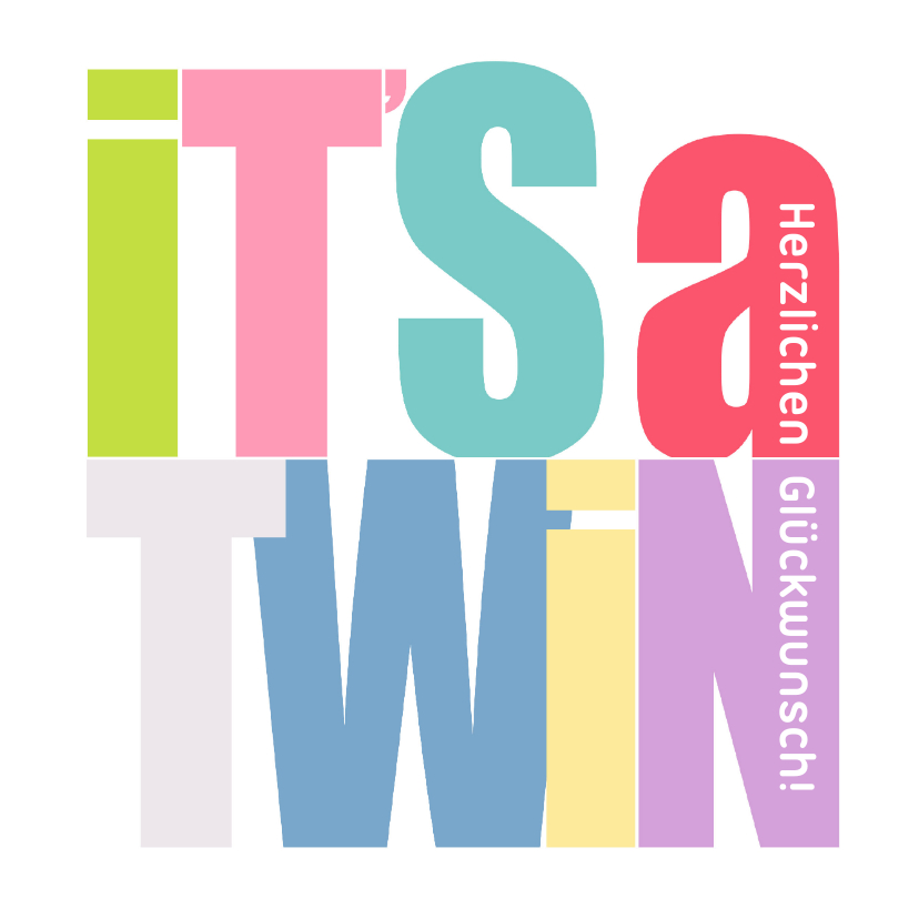 Glückwunschkarten - Glückwunschkarte 'It's a twin'