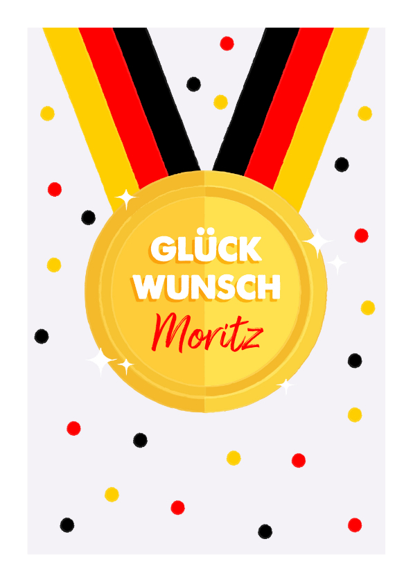 Glückwunschkarten - Glückwunschkarte Medaille Deutschland