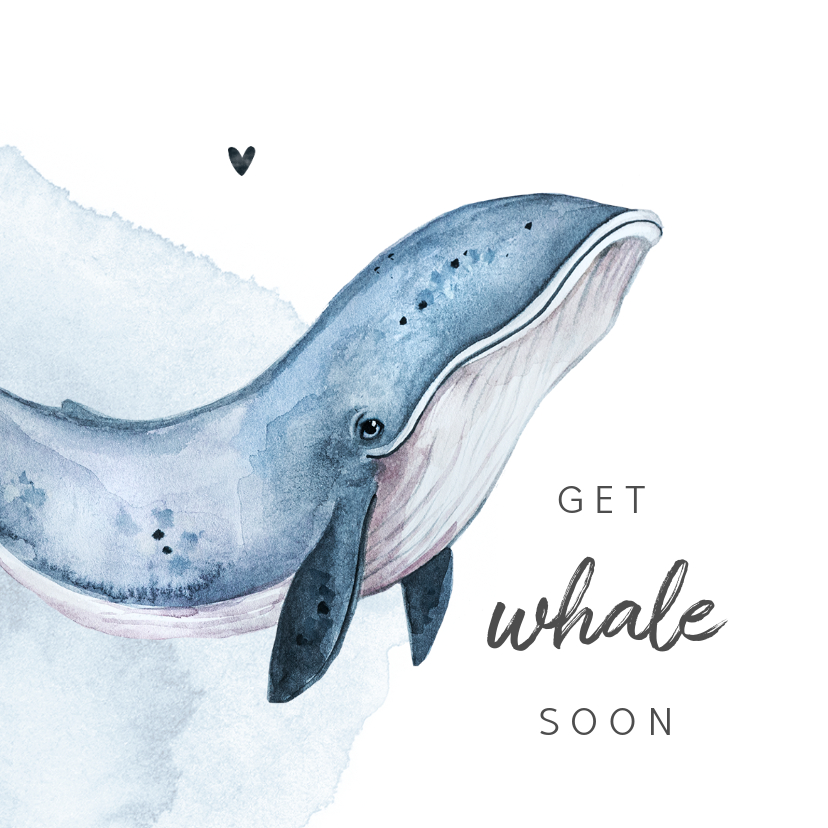 Gute Besserung - Humorvolle gute Besserungskarte mit Wal