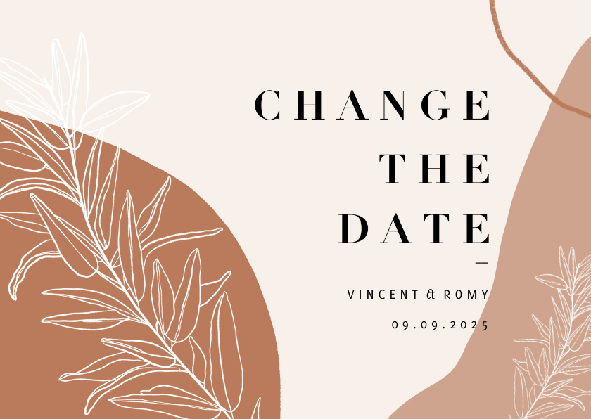 Hochzeitskarten - Change-the-Date Karte Hochzeitsdatum filigrane Zweige