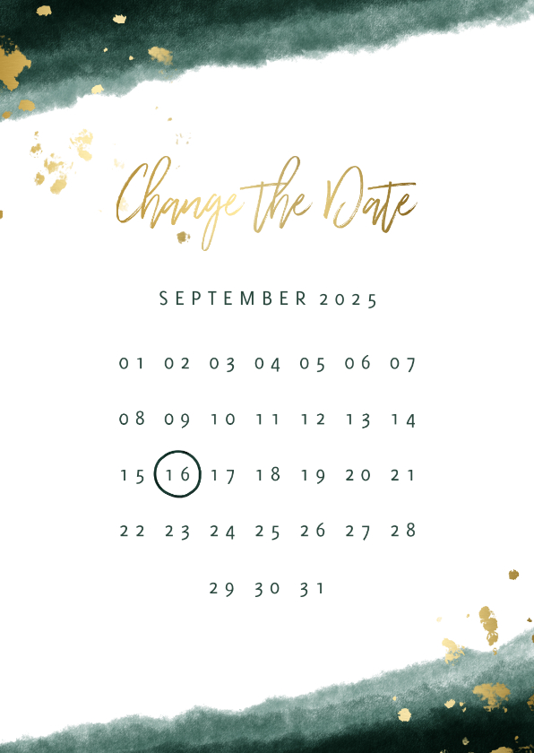 Hochzeitskarten - Change-the-Date-Karte zur Hochzeit mit Kalender