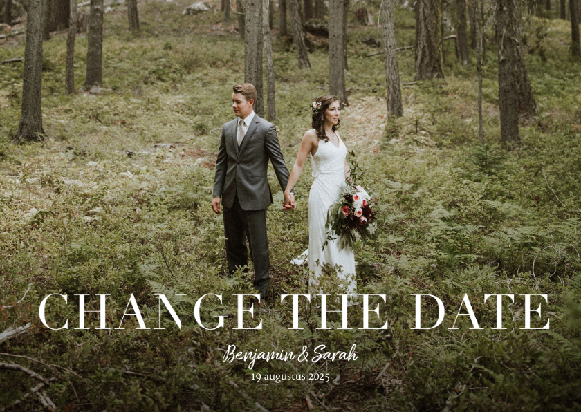 Hochzeitskarten - Fotokarte Terminänderung 'Change the Date'