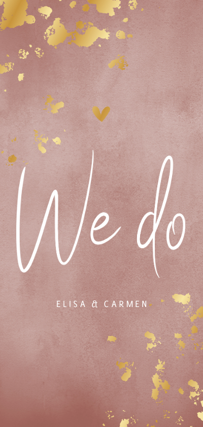 Hochzeitskarten - Hochzeitseinladung 'We do' Aquarell & Goldtupfen