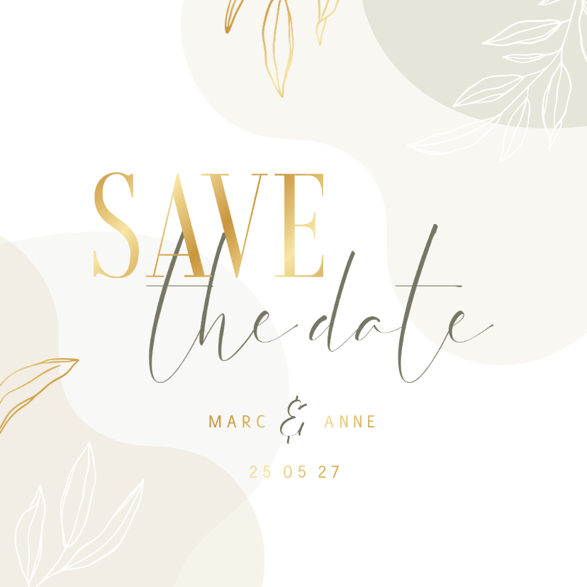 Hochzeitskarten - Karte Save the Date Hochzeit elegant & abstrakt
