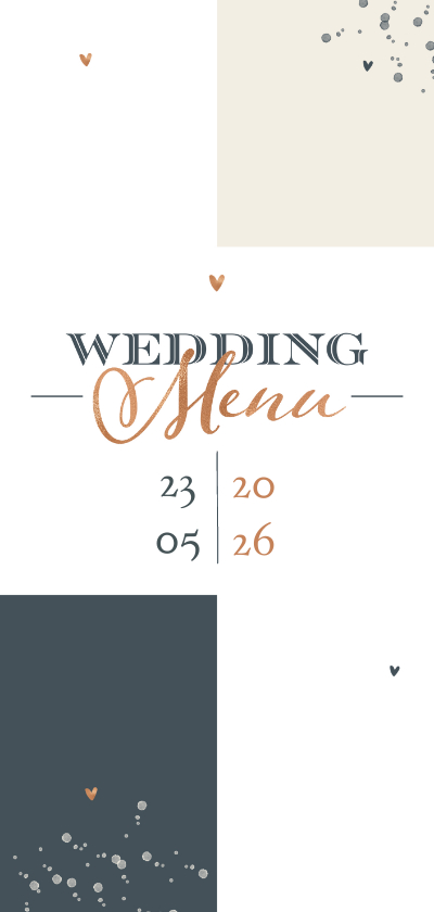 Hochzeitskarten - Menükarte Hochzeit 'Wedding Menu' grafisch