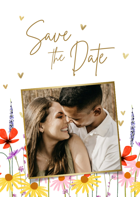 Hochzeitskarten - Save-the-Date-Fotokarte Hochzeit Blumenwiese