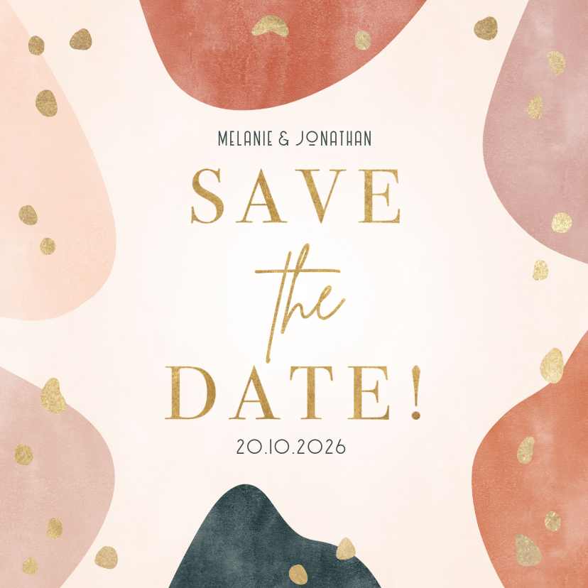 Hochzeitskarten - Save the Date Hochzeitskarte geometrisch & organisch