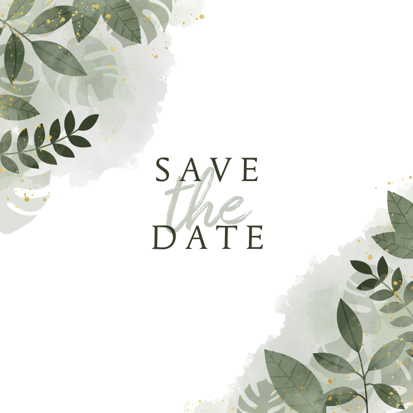 Hochzeitskarten - Save-the-Date-Karte Hochzeit botanisch mit eigenem Foto