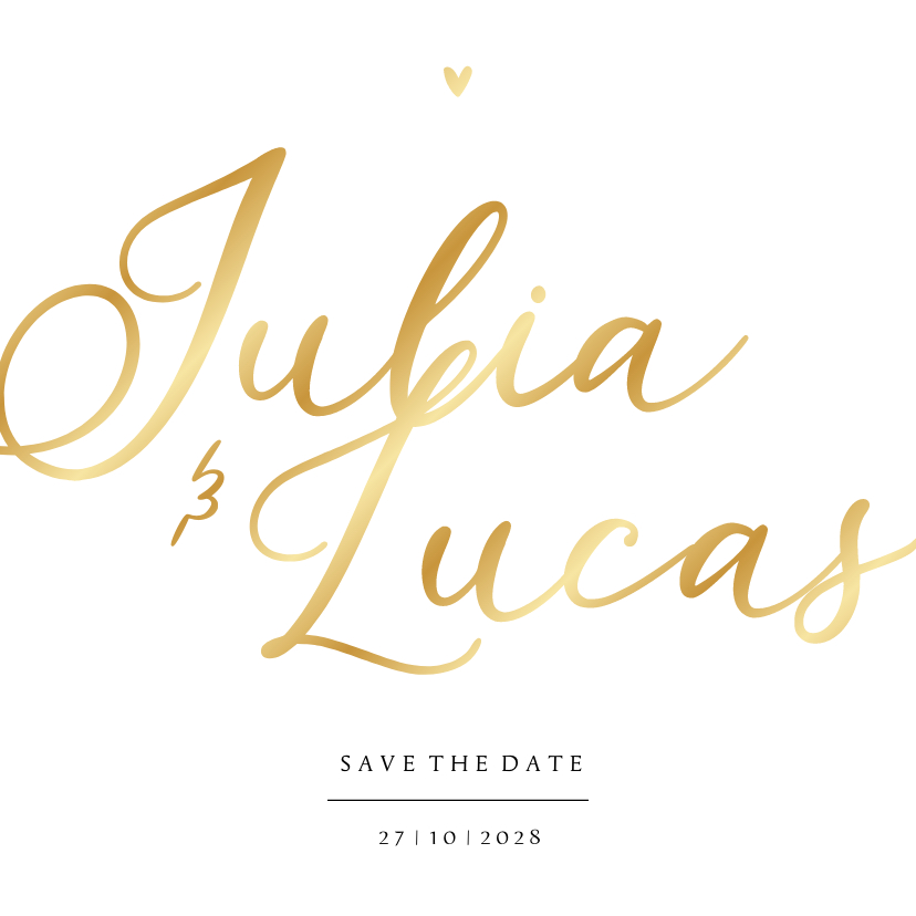 Hochzeitskarten - Save-the-Date-Karte Hochzeit Namen in Gold