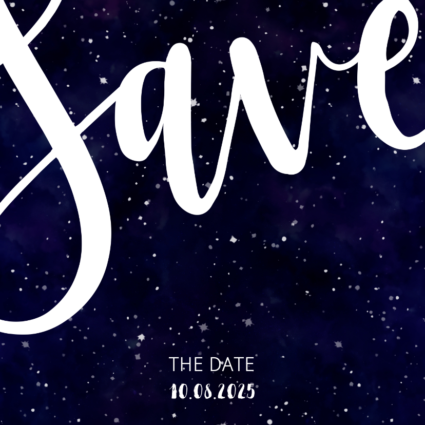 Hochzeitskarten - Save-the-Date-Karte zur Hochzeit im Galaxy Design