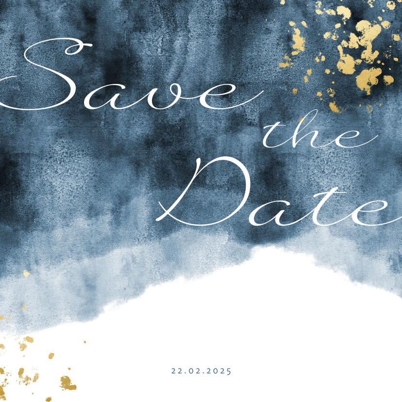 Hochzeitskarten - Save-the-Date-Karte zur Hochzeit mit Foto im Aquarelldesign