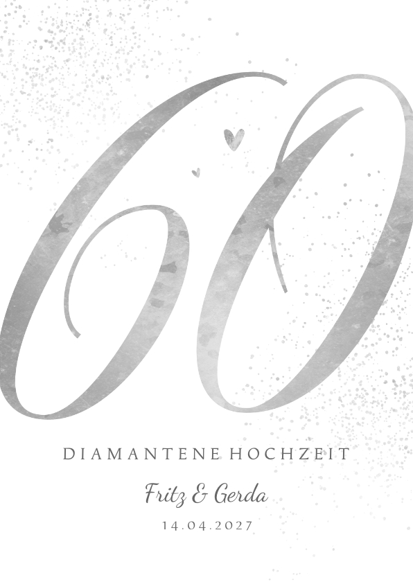 Jubiläumskarten - Einladungskarte Diamantene Hochzeit große 60