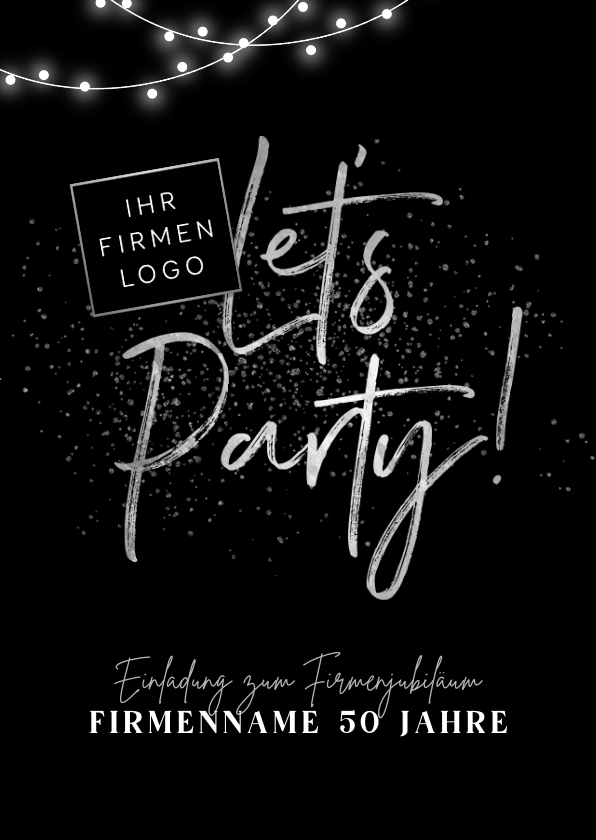 Jubiläumskarten - Firmenjubiläum Einladungskarte 'Let's party'