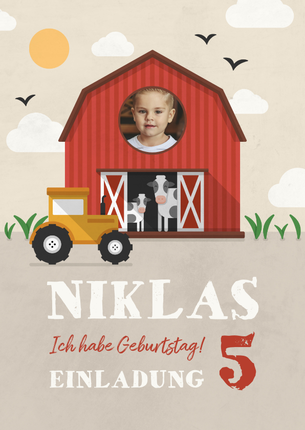 Kindergeburtstag - Einladung zum Kindergeburtstag Bauernhof
